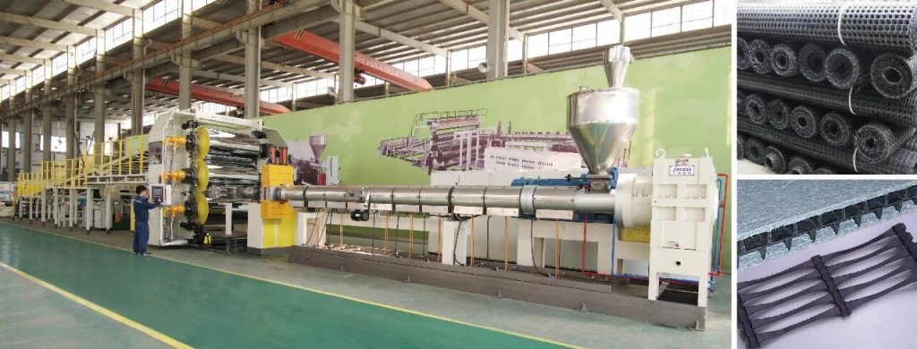 Geogrid extrusion line